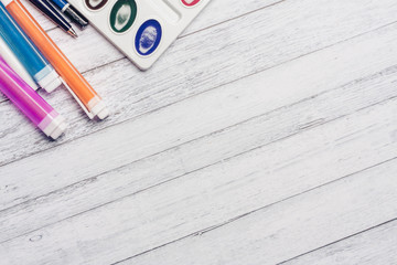 free place and water colors with markers