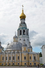Fototapeta na wymiar Bell tower of St. Sophia Cathedral in Vologda city, Russia