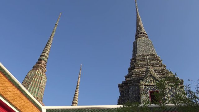 4K Phra Maha Chedi Si Ratchakan in Wat Pho Known also as the Temple of the Reclining Buddha or Wat Po, a Buddhist temple in Bangkok, Thailand-Dan