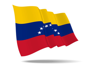 illustration Bolivarian Republic of Venezuela flag waving Isolated on White Background,vector