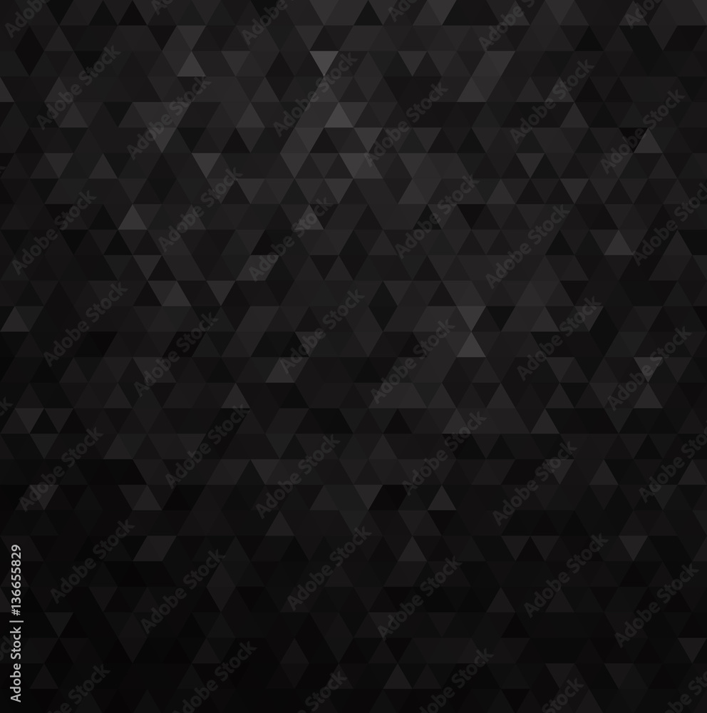 Aufkleber Geometric mosaic pattern from black triangle texture, abstract vector background