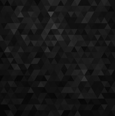 Geometric mosaic pattern from black triangle texture, abstract vector background