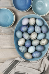 Blue and gray Easter eggs