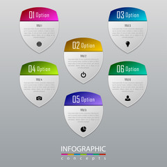 Infographic business concept with 6 options, parts, steps. Vector illustration can be used for diagram, chart, web design, presentation, advertising