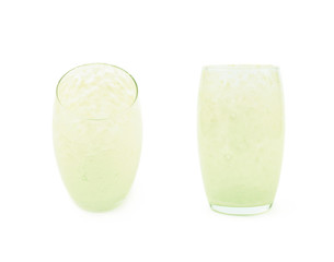 Glass filled with smoothie isolated