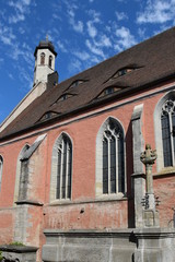 View in the historical town of Rothenburg on the Tauber, Bavaria, region Middle Franconia, Germany