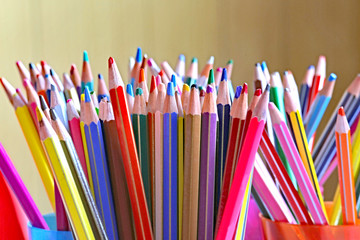 many pencils in kindergarten class without children