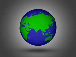 Planet earth on isolated background