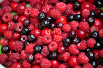 Summer fruit vitamin assorted raspberries, cherries, currants