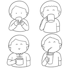 vector set of people drinking