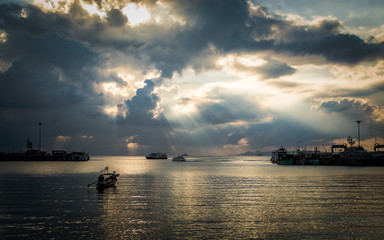 Scenery at seaport in Koh Samui, Thailand