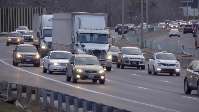 High speed traffic in early evening