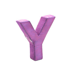 Single sawn wooden letter isolated