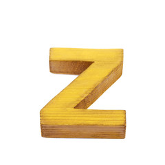 Single sawn wooden letter isolated