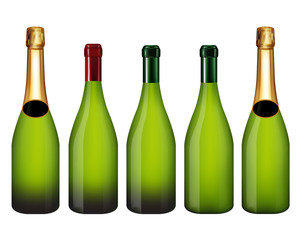 champagne bottle isolated on white
