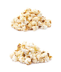 Pile of popcorn flakes isolated
