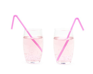 Tall glass of lemonade isolated