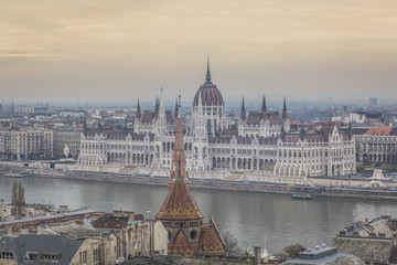 Obraz premium Parliament in Budapest, capital city of Hungary, Europe