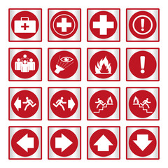 Metallic set red safety sign