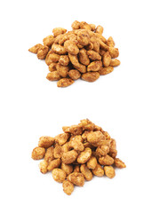 Pile of sugar coated peanuts isolated