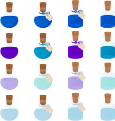 blue glass bottle for cosmetic