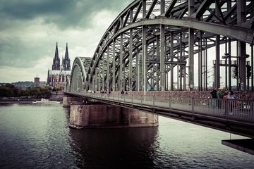 Cologne Cathedral and Hohenzollern Bridge, Cologne, Germany