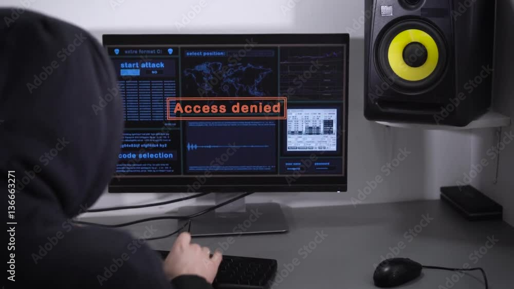 Poster hacker could not break into the server and he was very angry and hit to the keyboard by his fists. s