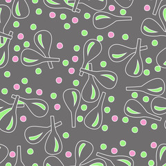 Colorful hand-drawn abstract seamless pattern on grey background