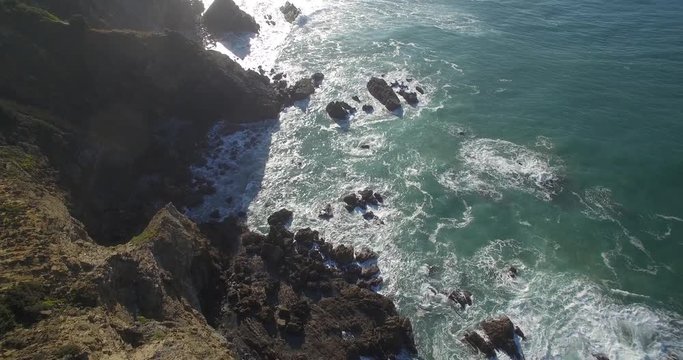 Aerial, Atlantic Coast Line, Portugal - Native Material, straight out of the cam, watch also for the graded and stabilized version