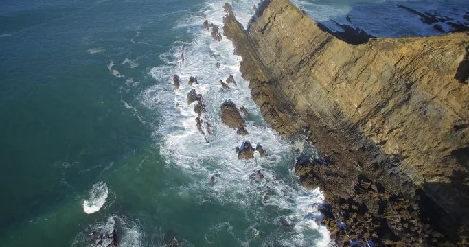 Aerial, Atlantic Coast Line, Portugal - Native Material, straight out of the cam, watch also for the graded and stabilized version