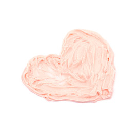 Heart shape made of frosting cream