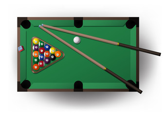 pool table with all pool tool for playing billiard
