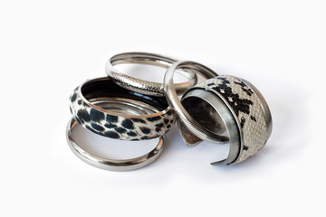 Snake and leopard skin bracelets