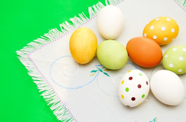 Easter eggs on serviette