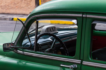 Inside a Cuban taxi (old timer)