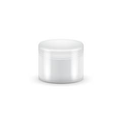 Vector Blank Cosmetic Container for Cream, Powder or Gel. White color.