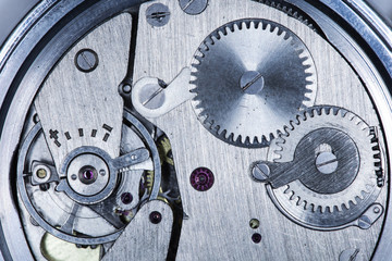 clockwork old mechanical watch, high resolution and detail