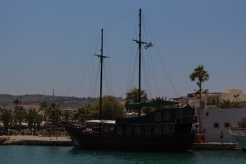 Rethymno, Greece - July  30, 2016:  Panoramic view to Rethymno f