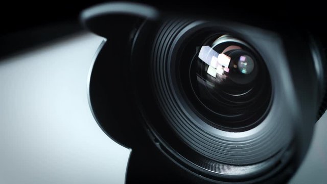 4K Technology Dolly Shot of Camera Lenses