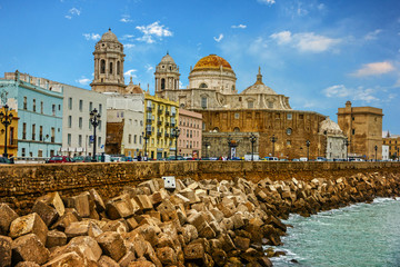 Cadiz, Spain. Seafront Cathedral Campo del Sur © Travel Faery