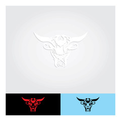 image of an bull head on a white background