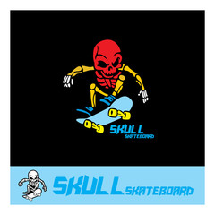Skull Skateboard Mascot