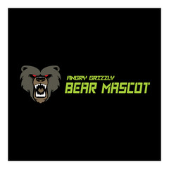 Angry Grizzly Bear Mascot