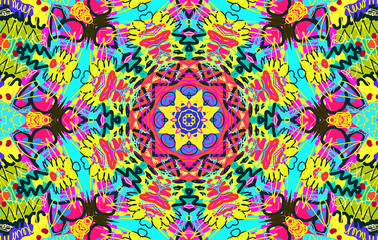 Bright multi-colored untidy pattern