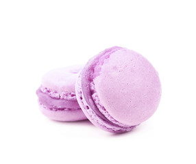 Two macaron cookies isolated
