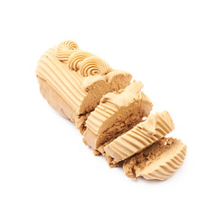 Creamy dessert nut fudge isolated