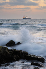 Mediterranean coast in southern Israel near the city of Ashkelon