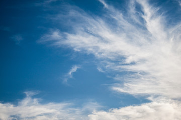 Naklejka na ściany i meble Beautiful blue sky with draamtic clouds