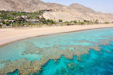 Coast of the Red Sea Gulf of Eilat in Israel
