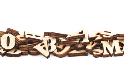 Line pile of letters isolated